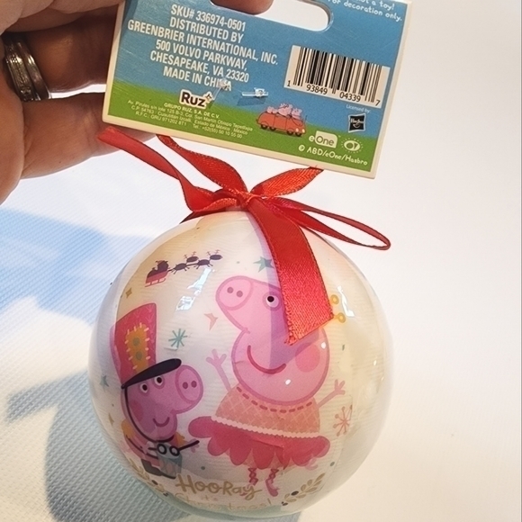 NWT Peppa Pig Christmas‎ Ornament Set of Two - Picture 3 of 11